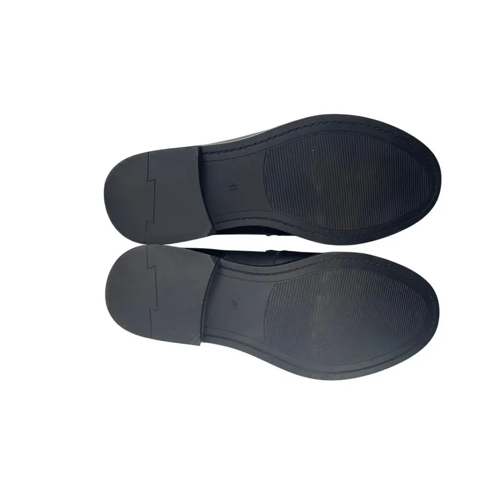 NEW Tiffany & Co Mens Black Leather Low Top Slip On Almond Toe Loafers Shoes 8.5